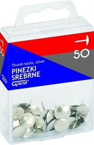 Obrazek Pinezki Grand tapicerskie srebrne T4 50 sztuk