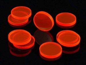 Obrazek Znaczniki akryl czerwone fluo okrągłe 22x3mm 10szt