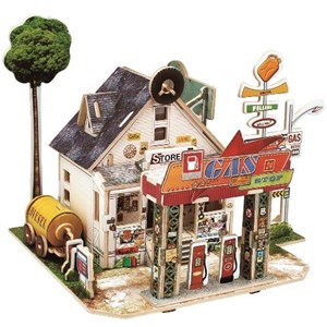 Bild von Puzzle 3D Drewniana stacja paliw