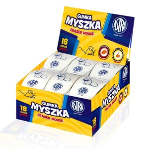 Obrazek Gumka myszka Astra - Display 18 sztuk