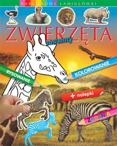 Obrazek Zwierzęta sawanny Naklejkowe łamigłówki