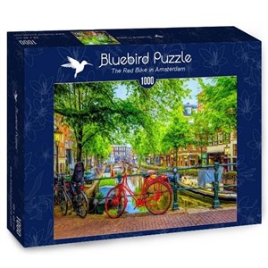 Obrazek Puzzle 1000 Czerwony rower w Amsterdamie