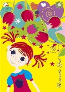 Obrazek Zeszyt A5/16K kratka Romantic girl. Jeżynka żółta