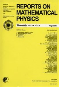 Obrazek Reports on Mathematical Physics 78/1 2016