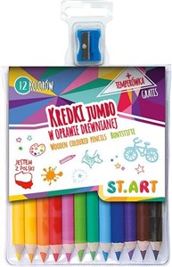 Bild von Kredki Jumbo St.Art w oprawie drewnianej 12 kolorów + temperówka