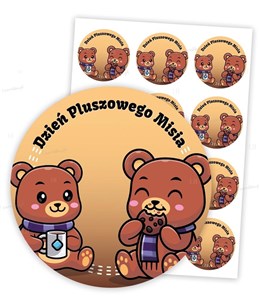Obrazek Naklejki okolicznościowe dzień misia 6cm 24szt