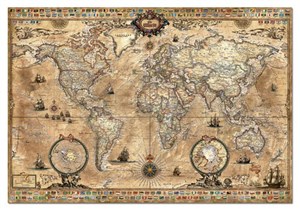 Obrazek Puzzle 1000 Świat mapa stylizowana