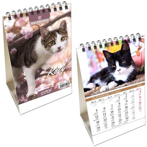 Obrazek Kalendarz 2026 biurkowy pionowy Koty