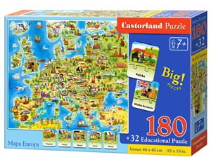 Bild von Puzzle Mapa Europy 180 + 32 Quiz E-227