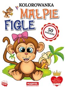 Obrazek Kolorowanka Małpie figle z naklejkami