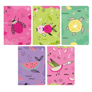 Obrazek Paczka Zeszyt A5 16k kratka fruits pakiet 10 szt.