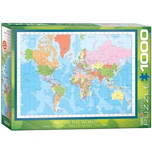 Obrazek Puzzle 1000 Nowoczesna mapa Świata