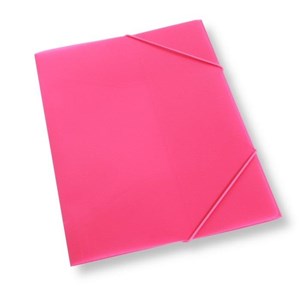 Obrazek Teczka A4 z gumką plastikowa różowa