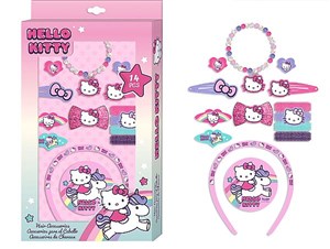 Obrazek Zestaw akcesoriów do włosów Hello Kitty 14 elementów HK50103
