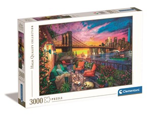 Bild von Puzzle 3000 HQ Manhattan balcony sunset 33552