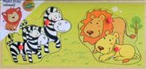 Bild von Układanka drewniana z pinezkami Zebry i lwy 4 elementy