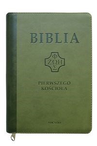 Bild von Biblia Pierwszego Kościoła ciemno-zielona z paginatorami i suwakiem
