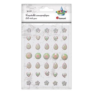 Obrazek Kryształki samoprzylepne perłowe mix 35szt