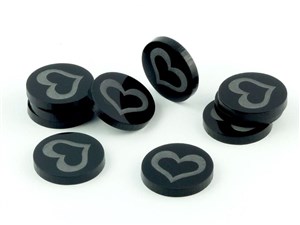 Obrazek Znaczniki akrylowe czarne połysk - serce