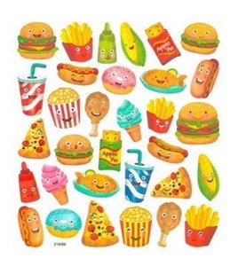 Obrazek Naklejki papierowe - Przekąski 32szt