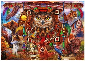 Obrazek Puzzle 1000 Totem pełen zwierząt Ciro Marchetti