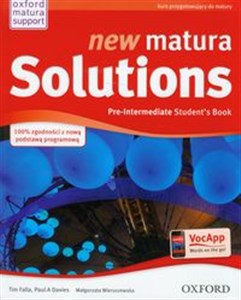 Obrazek New Matura Solutions Pre-Intermediate Student's Book Szkoła ponadgimnazjalna