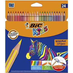 Bild von Kredki ołówkowe Eco Evolution Stripes BIC Kids 24 kolory