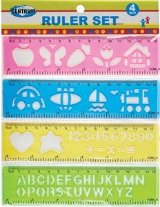 Bild von Linijki z szablonami 15cm 4szt. 86622