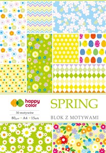 Bild von Blok Happy Color z motywami spring A4 15 arkuszy 80g/m2, 30 motywów