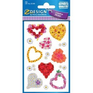 Bild von Naklejki - Serca kwiatowe