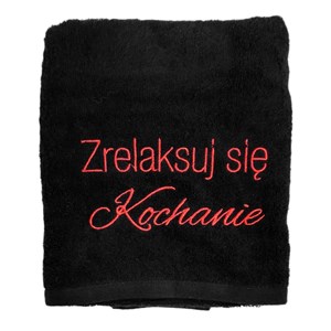 Obrazek Ręcznik czarny. Zrelaksuj się