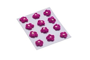 Obrazek Kwiatki dekoracyjne 18mm ciemny różowy 12szt
