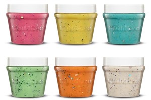 Obrazek Ciastolina naturalna w słoiczkach brokat 6 kolorów