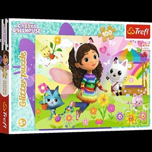 Obrazek Puzzle z brokatem Gabby's Dollhouse Brokatowa Gabby 100