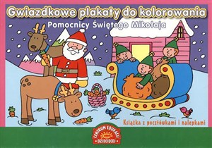 Obrazek Gwiazdkowe plakaty do kolorowania Pomocnicy Świętego Mikołaja Książka z pocztówkami i nalepkami