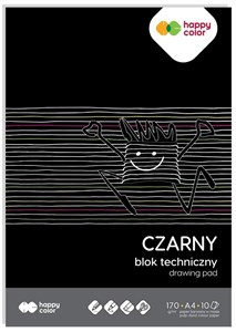 Bild von Happy Color, Blok techniczny A4 czarny, 10 kartek