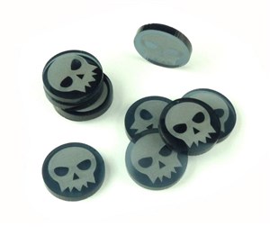 Bild von Znaczniki akryl grafit śmierć okrągłe 20x3mm 10szt