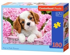 Obrazek Puzzle Pup in Pink Flowers 180