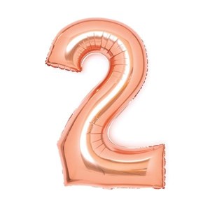 Bild von Balon foliowy cyfra 2 różowe złoto 51x66cm