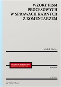 Obrazek Wzory pism procesowych w sprawach karnych z komentarzem