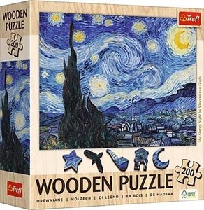 Obrazek Puzzle Drewniane - Gwiaździsta Noc Vincent van Gogh 200