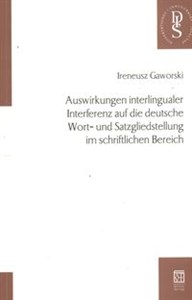 Bild von Auswirkungen interlingualer Interferenz auf die deutsche Wort- und Satzgliedstellung im schriftlichen Bereich
