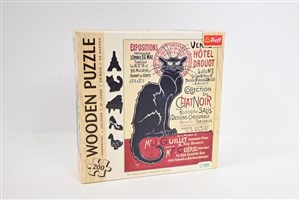 Obrazek Puzzle 200 Drewniane Czarny Kot  20254