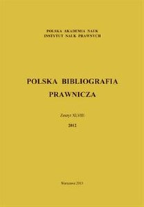 Bild von Polska Bibliografia Prawnicza Zeszyt XLVIII