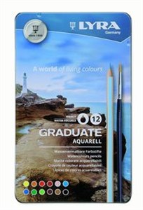 Obrazek Kredki Lyra Graduate Aqua Metal Box 12 kolorów