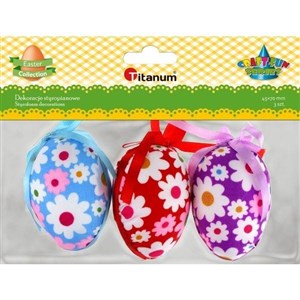 Bild von Jajka styropianowe 45x70mm w kwiaty 3szt mix