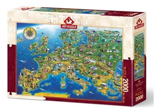 Obrazek Puzzle 2000 Mapa z zabytkami Europy