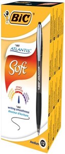 Obrazek Długopis Atlantis Soft czarny pudełko 12 sztuk