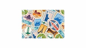 Bild von Okładka na dokumenty małe z nadrukiem travel