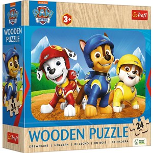 Obrazek Puzzle Drewniane 24 Urocza Psia Ekipa